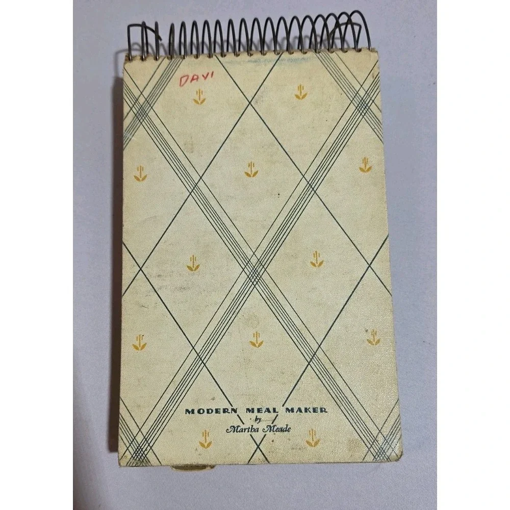 Modern Meal Maker Martha Meade Revised Edition Spiral Bound Cookbook 1939